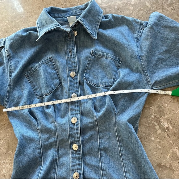 H&M long sleeve button up jean dress size small - Picture 7 of 10